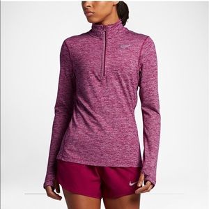 Nike running pink drifit 3/4 zip up